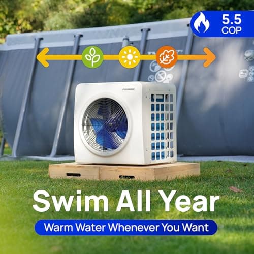 AQUASTRONG Swimming Pool Heat Pump,Electric Pool Heater for Above Ground and Inground Pool,Heating and Cooling Pool Heater Pools Up to, 5000 Gallons