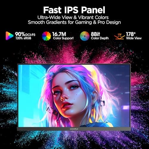KOORUI 24" Gaming Monitor,180Hz 1ms Fast IPS Monitor, 1440P HDR400 Display, 90% DCI-P3 Color Gamut, Adaptive Sync, Slim Frame, VESA Mountable, HDMI 2.0, DP 1.4, G2421V