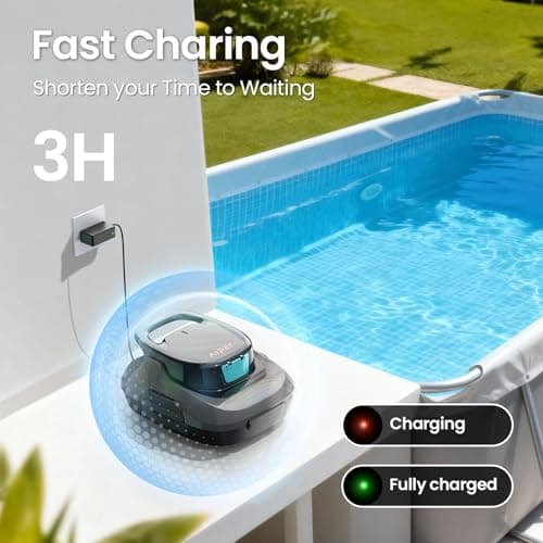 AIPER Scuba SE Cordless Pool Cleaner with 90-Min Runtime, Smart Self-Parking, Lightweight, Pool Vacuum for Above Ground Pools up to 860 Sq.ft