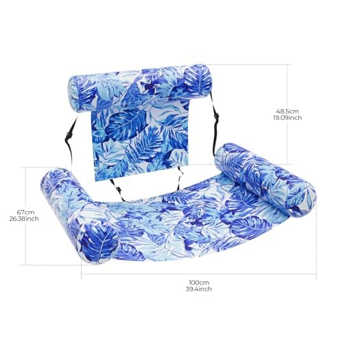 Inflatable Pool Float for Adults – Heavy Duty Floating Lounge Chair & Pool Noodle for Summer, Beach, Lake & Pool Parties – Comfortable Water Lounge for Relaxing & Fun
