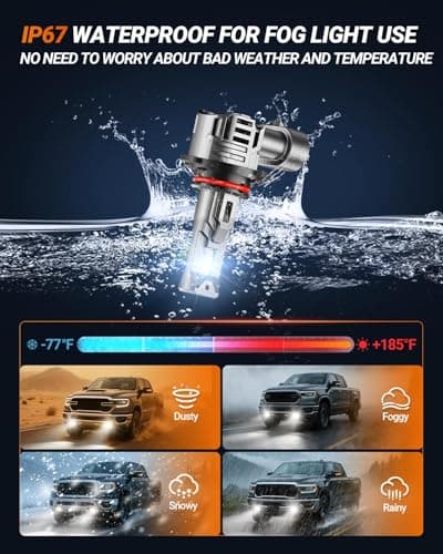 SEALIGHT 9006 Bulbs, 40000LM 6500K Fog Bulbs 1:1 Mini Size with Cooling Fan, HB4 for Powersports ATV/UTV, 3 Mins Plug-N-Play, Pack of 2
