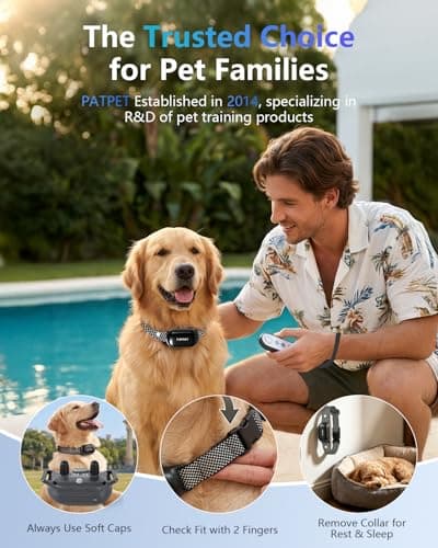 PATPET Shock Collar for Dogs - 4000FT Dog Training Collar with Remote, IPX7 Waterproof 4 Modes(Beep/Vibration/Shock/Safe) Dog Shock Collar, Rechargeable E-Collar for Small Medium Large Dogs(Dark Grey)