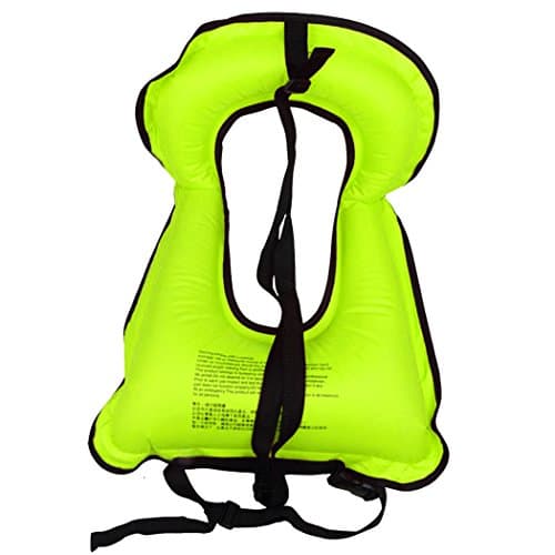 Inflatable Snorkel Vest Adult Snorkeling Jackets Free Diving Swimming Safety Load Up to 220 Ibs