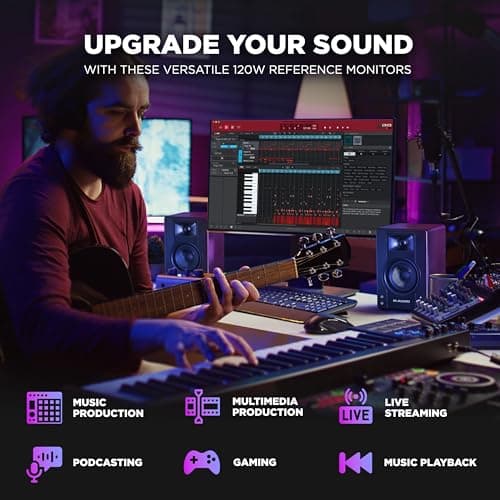 M-AUDIO BX3 Pair 3.5" Wired Studio Monitors and PC Speakers for Recording and Multimedia with Music Production Software
