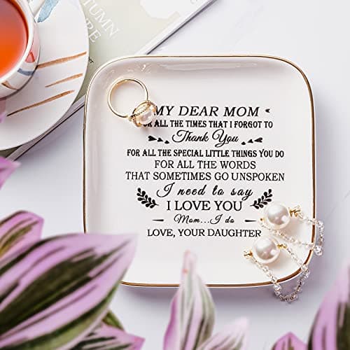 Birthday Gifts for Mom from Daughter Jewelry Dish - Thank You! for all the words that sometimes go unSpoken, I need to say I Love You!" Gifts for Mom Christmas Mothers Day Valentines Thanksgiving