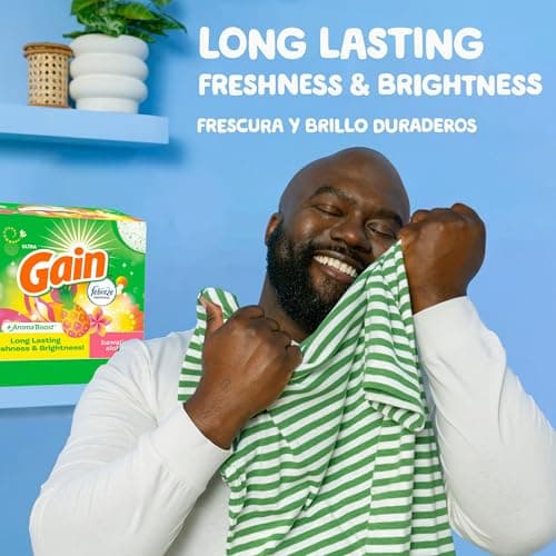 Gain Powder Laundry Detergent, Hawaiian Aloha Scent, 105 Loads, 135 OZ