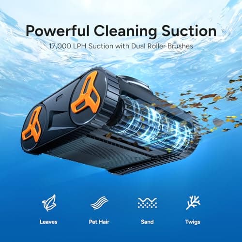 iGarden Robotic Pool Cleaner KN Series, 210-Min Runtime, Smart 3D Navigation, Full-Inverter Energy-Saving Tech, Cleans Floor, Wall & Waterline, for Above-Ground & Inground Pools, Matte Black