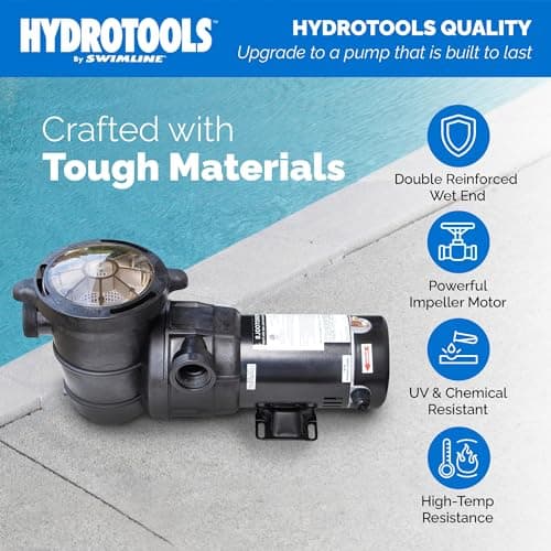 SWIMLINE HYDROTOOLS Variable Dual Speed Swimming Pool Pump For Above Ground Pools | 1.5 HP, Horizontal Discharge 5820 GPH Filter Pumps | 115 V, Powerful Flow W/ Strainer Basket, DOE Certified