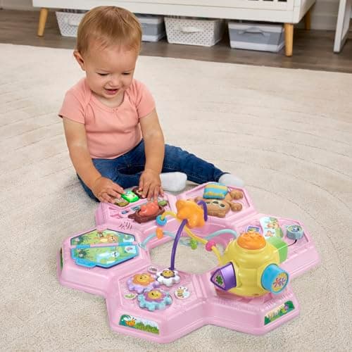 VTech Buzz and Learn Activity Table with Seven Interactive Play Zones, Pink