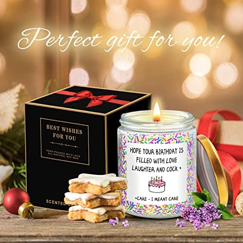 Funny Birthday Gifts for Women Sister Friend Female,Rude Birthday Anniversary Gag Gift for Women, Unique Sprinkle Candle Gifts