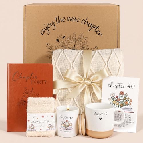 40th Birthday Gifts Women, Unique Chapter 40 Year Old Birthday Gifts for Women Happy 40th Bday Gift Basket for Her Turning 40 Year Old Gift Box Ideas for Her Wife Mom Daughter Sister Friend Coworker B0G1Y8DNY3