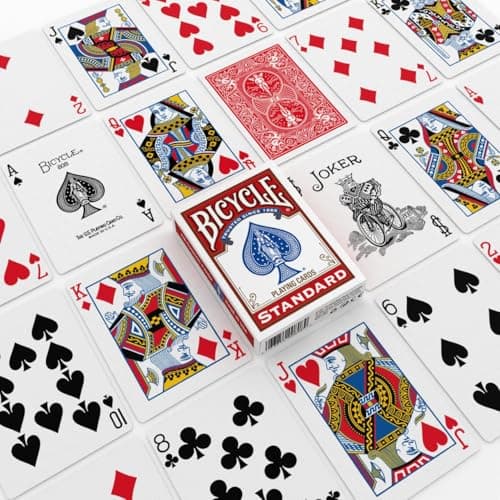 Bicycle Standard Playing Cards, Standard Poker Size Deck of Cards, Red & Blue (2 Pack), Classic Cards for Poker, Blackjack, Family Game Night & Card Games, Fun for All Ages