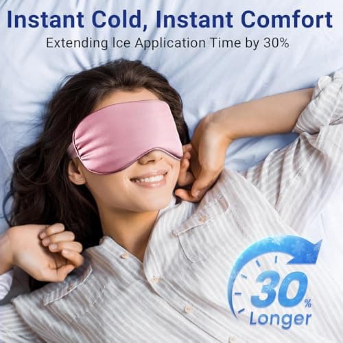 Self Care Gift for Women, Cooling Eye Mask for Puffy Eyes, Tired Eyes, Headache Relief and Migraine Comfort, Reusable Gel Cold Compress for Soothing Eye Care, Relaxing Gifts for Women Pink B0CXP9WFT2