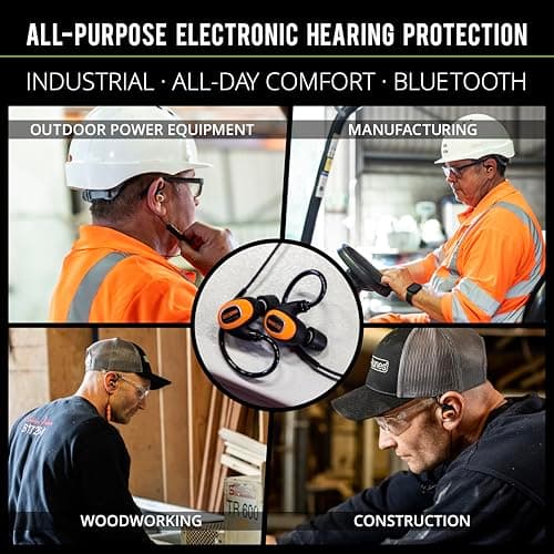 ISOtunes PRO 3.0 Bluetooth Hearing Protection - OSHA Approved Earbuds with 20 Hour Battery Life, Bluetooth Ear Protection with 27 dB Noise Reduction (NRR) Earplug Headphones - Durable Work Earbuds