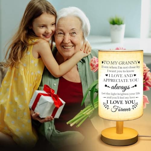 Birthday Retirement Gifta for Granny from Granddaughter, Granny Gifts for Birthday Desk Lamp with Wooden Stand Gifts for Granny from Grandkids, Granny Birthday Gifts Table Lamp B0CZ3FPV4P