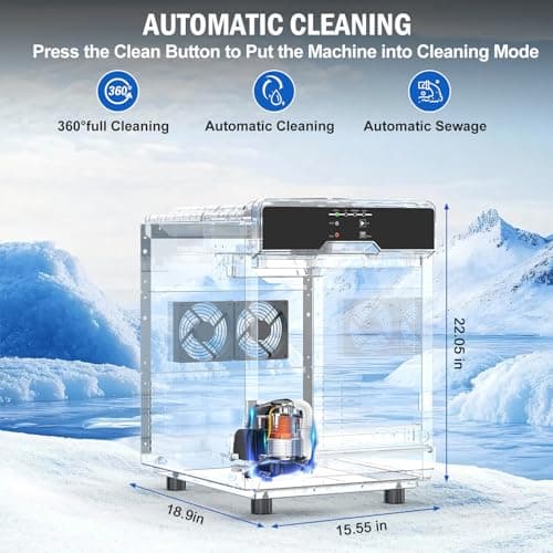 Nugget Ice Maker, 80 LBS/Day with 15 LBS Storage Bin, Freestanding Undercounter Ice Maker Machine Stainless Steel, Soft Chewable Pellet Ice Machine for Home Bar Kitchen Office, Self-Cleaning