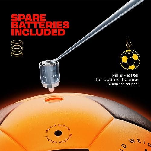 Light Up Soccer Ball - Glow in The Dark - NO 5 - Sports Gear Gifts for Boys & Girls 8-15+ Year Old - Kids, Teens Gift Birthday Ideas - Cool Boy Toys Ages 8 to 15 Glowing Night Activity