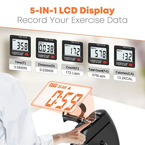 Mini Exercise Bike, AGM Under Desk Bike Pedal Exerciser Foot Cycle Arm & Leg Pedal Exerciser with LCD Screen Displays