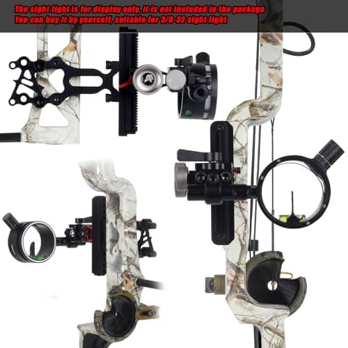 Archery Bow Sight for Compound Bows Target Hunting Single Pin or 5 Pin Bow Sight with 6X 1.75 Scope Lens Long Bar Right Hand for Quicker Sight Acquisition