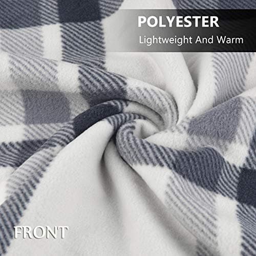 forestfish Fleece Wearable Blanket Oversized, Comfy Lightweight Lap Blanket Poncho Throw With Buttons, 63“x 55” (Grey-white, Medium(55”x39”)) B07Y87KBYS