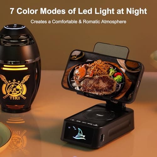 Gifts for Men Women, Cell Phone Stand with Bluetooth Speaker Led Light, Unique Gifts for Dad Him Husband Boyfriend, Cool Gadget Compatible with iPhone/Android, Ideal Gifts for Christmas