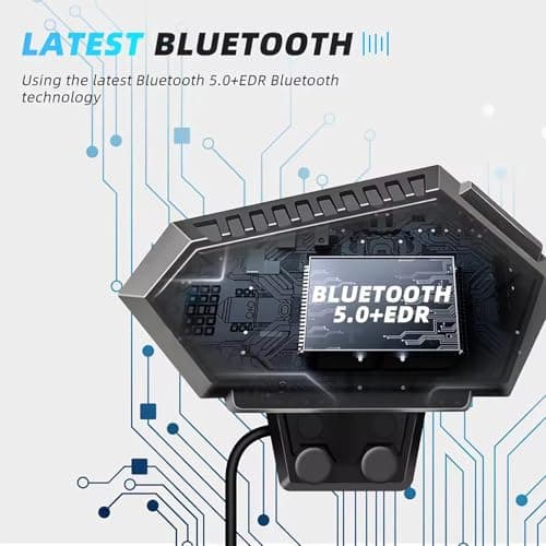 Motorcycle Helmet Headset Stereo Bluetooth Earphone Wireless Handsfree Mic Headphones Music Player for Motorbike Rider