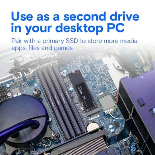 Crucial P310 1TB SSD, PCIe Gen4 NVMe M.2 2280, Up to 7,100MB/s, for Laptop, Desktop (PC), & Handheld Gaming Consoles, Includes Acronis Data Recovery Software, Solid State Drive - CT1000P310SSD801