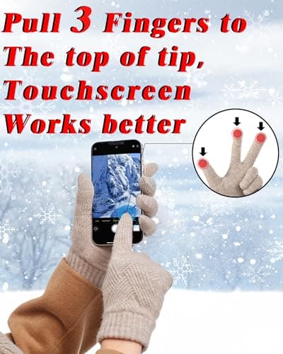 REACH STAR Winter Gloves for Women Touch Screen Thermal Lining Warm Gloves Cold Weather Christmas Gifts