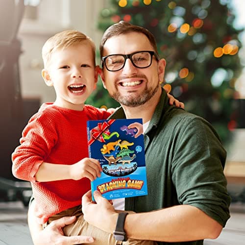 IPOURUP Dinosaur Toys for Kids 3-5: Wooden Stacking Montessori Toys for 3 4 5 6 7 8 Year Old Boys Girls Birthday Gifts for Kid Ages 4-8 Balance Competition Game for Family Stocking Stuffers