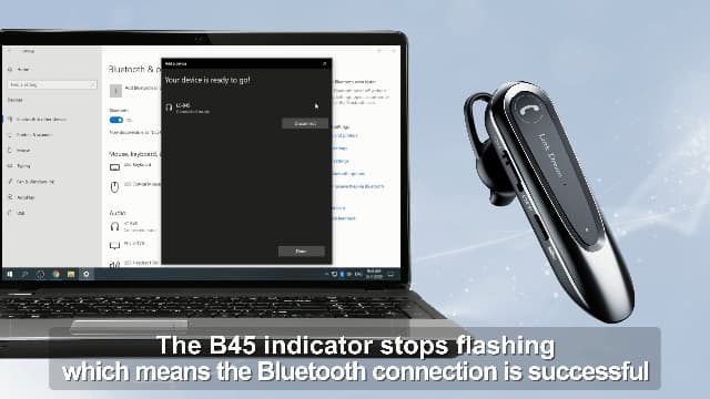 Link Dream Bluetooth Earpiece Wireless CVC8.0 Headset for Cell Phone Dual Mic Noise Canceling Earpiece Phone with Mute Key 20H Talk 180 Days Standby for iPhone Android Home Office Driving (1 Pack)