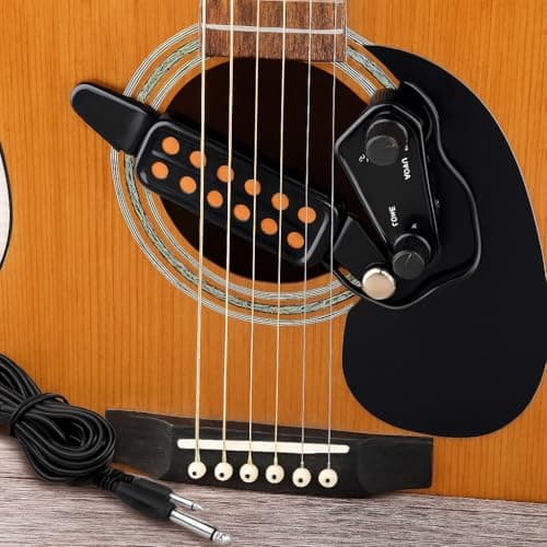 12 Sound Hole Guitar Pickup Acoustic Classical Guitar Transducer with Tone and Volume Control for Acoustic Guitar Cable Length 10 ft