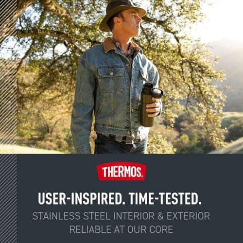 THERMOS Stainless King Vacuum-Insulated Drink Bottle, 24 Ounce, Matte Steel