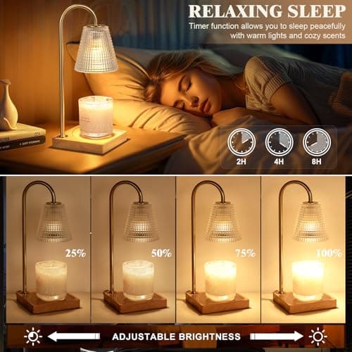 Hong-in Candle Warmer Lamp with Timer Dimmer,Birthday Gifts for Women Mom Sister,House Warming Gifts New Home Room Decor,Vintage Wax Warmer for Scented Wax Jar Candles