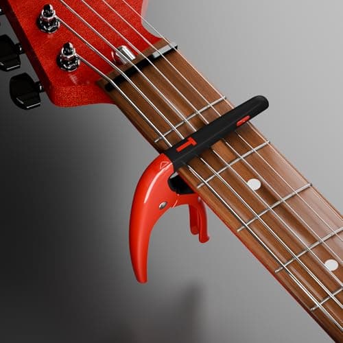 Capo for Acoustic Guitar, Guitar Capo for Electric Guitar, Ukulele and String Instruments, Guitar Capo, Guitar Kapo, Guitar Clamp (Red)