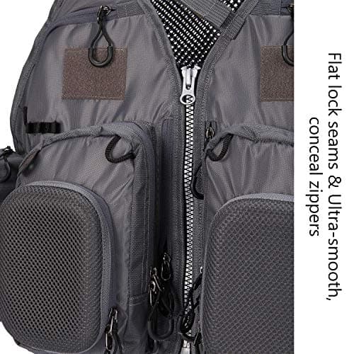 BASSDASH Strap Fishing Vest Adjustable for Men and Women, for Fly Bass Fishing and Outdoor Activities