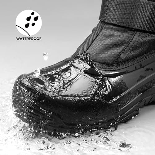 NORTIV 8 Men's Waterproof Winter Snow Boots Insulated Fur Liner Lightweight Outdoor Tall Boots