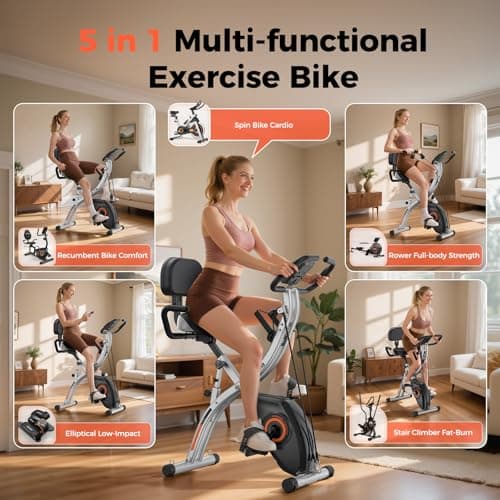YOSUDA Folding Exercise Bike - Foldable Stationary Bike for Home Gym Workout