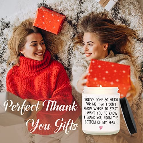 BAUBLEDAZZ Thank You Gifts for Women, Thank You Candle- Handmade Lavender Natural Soy Wax Candle (7oz)- Appreciation Gifts for Friends, Coworker, Men, Hostess