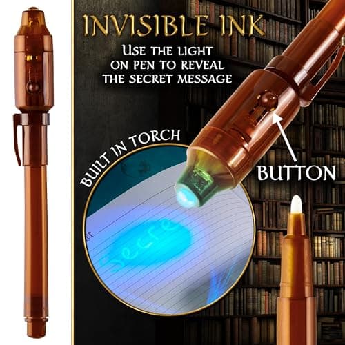 Harry Potter Lockable Diary with UV Invisible Ink Pen for Kids, Teens, Secret Journal with Key, Lined Pages, Stationery Supplies, Gifts for Kids (Brown UV Pen) B07WQY5HWP
