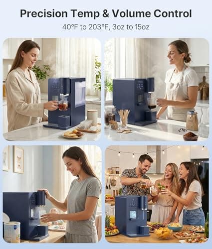 3-in-1 Water Dispenser with Ice Maker – Compact Coffee Brewer, K-Cup® Pod Compatible, Hot/Cold/Warm Water, Adjustable Water Volume, Bullet Ice Ready in 8–12 Minutes, for Home & Office