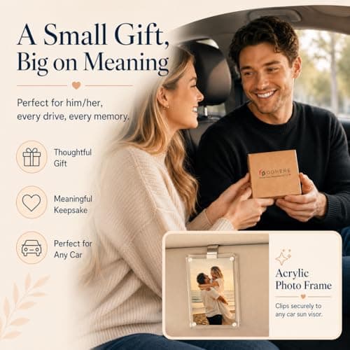 Gift for Boyfriend Husband Girlfriend Dad Car Decorations Interior Picture Holder, Car Visor Photo Clip Magnetic Frame Father's Day Personalized Photo Gifts Cute Car Decor Accessories 3.5 x 2.4 inch (1 PC) B0F5WR9324