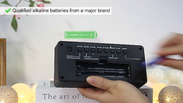 Peakeep Battery Operated Digital Clock, Alarm Clock for Bedrooms - Cordless Large Big Numbers 4 Dimmers for Seniors, Adjustable Volume Loud Alarm Clock for Heavy Sleepers Adults (Red Digits)