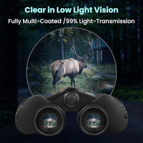 20x50 High Powered Binoculars for Adults, Waterproof Compact Binoculars with Low Light Vision Easy Focus for Bird Watching Hunting Travel Stargazing Cruise with Carrying Bag