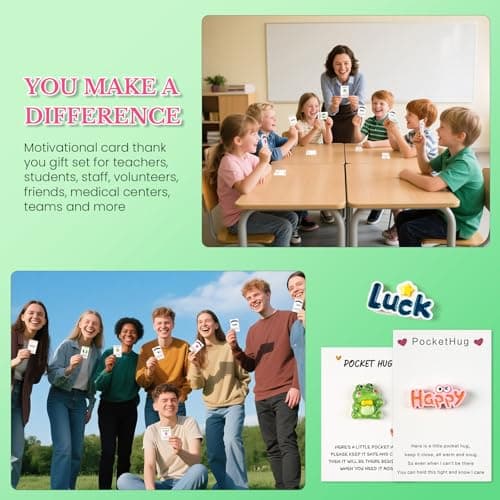 Pocket Hug 10 Sets, DIY Cute Mini Encouragement Gifts with Cute Resin Tokens Inspirational Thinking of You Keepsake Long Distance Friendship Appreciation Gifts for Friends Family Coworkers B0F1SNXLSH