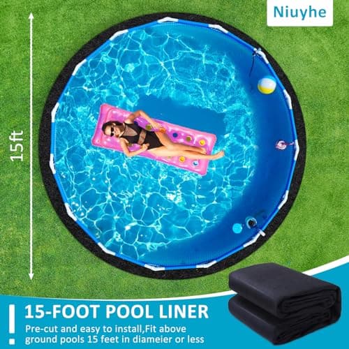 260G/M² Pool Pads for Above Ground Pool, 15FT Round Under Pool Mat Made of Durable and Prevents Puncture Geotextile Material to Protection and Extend The Life of Inflatable Swimming Pool or Hot Tub