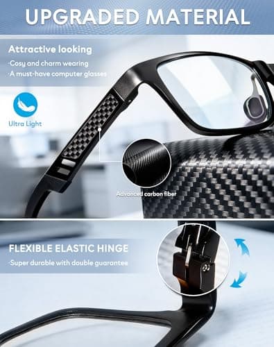 ANYLUV Blue Light Blocking Glasses Men Computer Gaming Glasses Lightweight Al-Mg Metal Anti Eyestrain Eye Protection