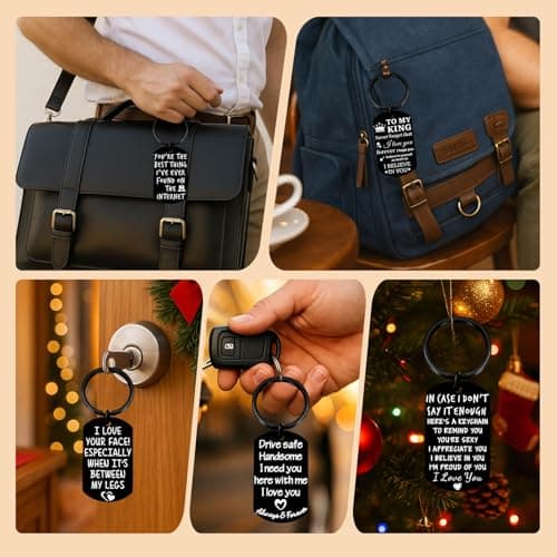Gifts for husband Boyfriend I Love You Gifts for Him Her Wife Girlfriend Mens Stocking Stuffers, Gift Box, Engraved Keyring Boyfriend Keychain Husband Anniversary Christmas Valentines Birthday Gifts B0DSS766P4