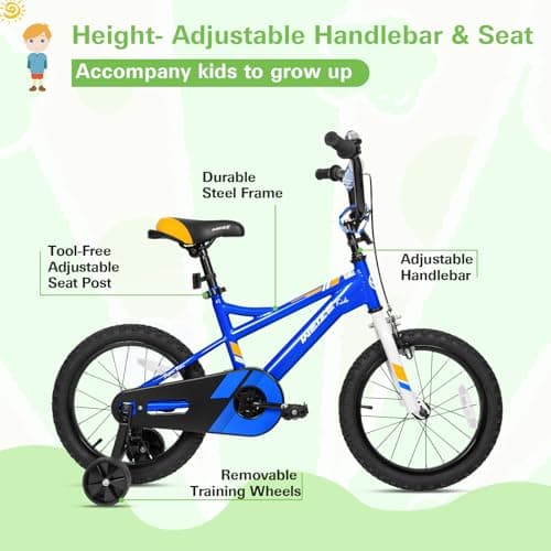 WEIZE Kids Bike,14 16 20 Inch Children Bicycle for Boys Girls Ages 3-12 Years Old, Rider Height 32-60 Inch, Coaster Brake, Multiple Color Options