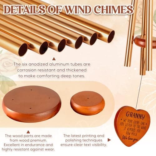 Gifts for Granny from Grandkids, Granny Gift Wind Chimes, Birthday, Retirement, Thanksgiving, Mothers Day, Grandparents Gifts from Grandchildren, Grandma Gift B0F87FQ1ZB