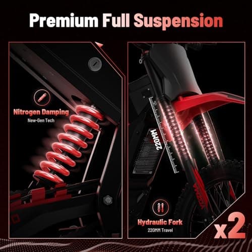 Yozma IN10 Electric Mini Dirt Bike for Teens & Adults, 14"/12" Fat Tire 2600W Electric-Motorcycle with 48V 23AH Battery Ebike 40MPH Hydraulic Brakes Mountain Off-Road EBike, Fit Age 13+